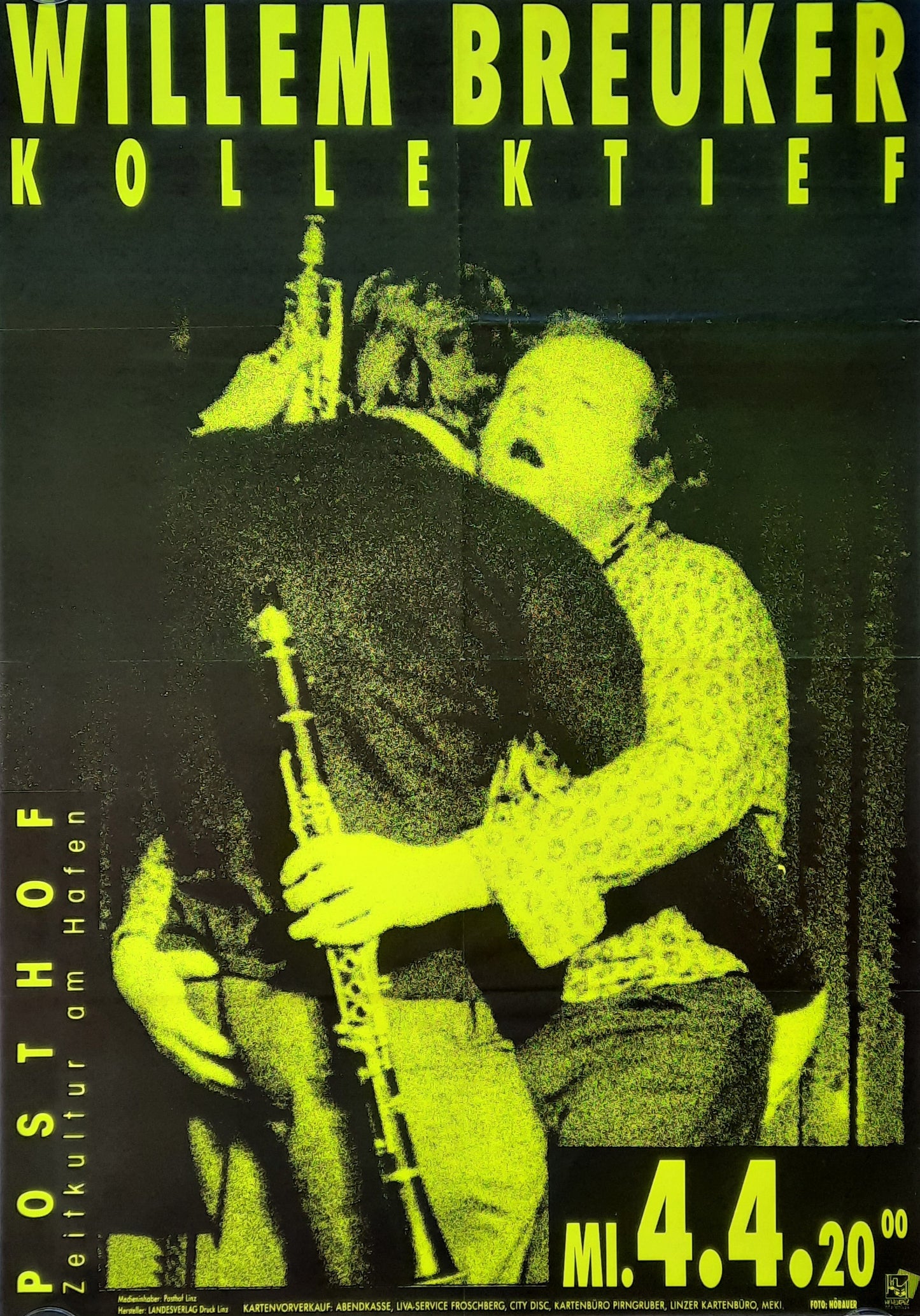 WILLEM BREUKER Original Concert Poster April 4, 1990 Linz Austria