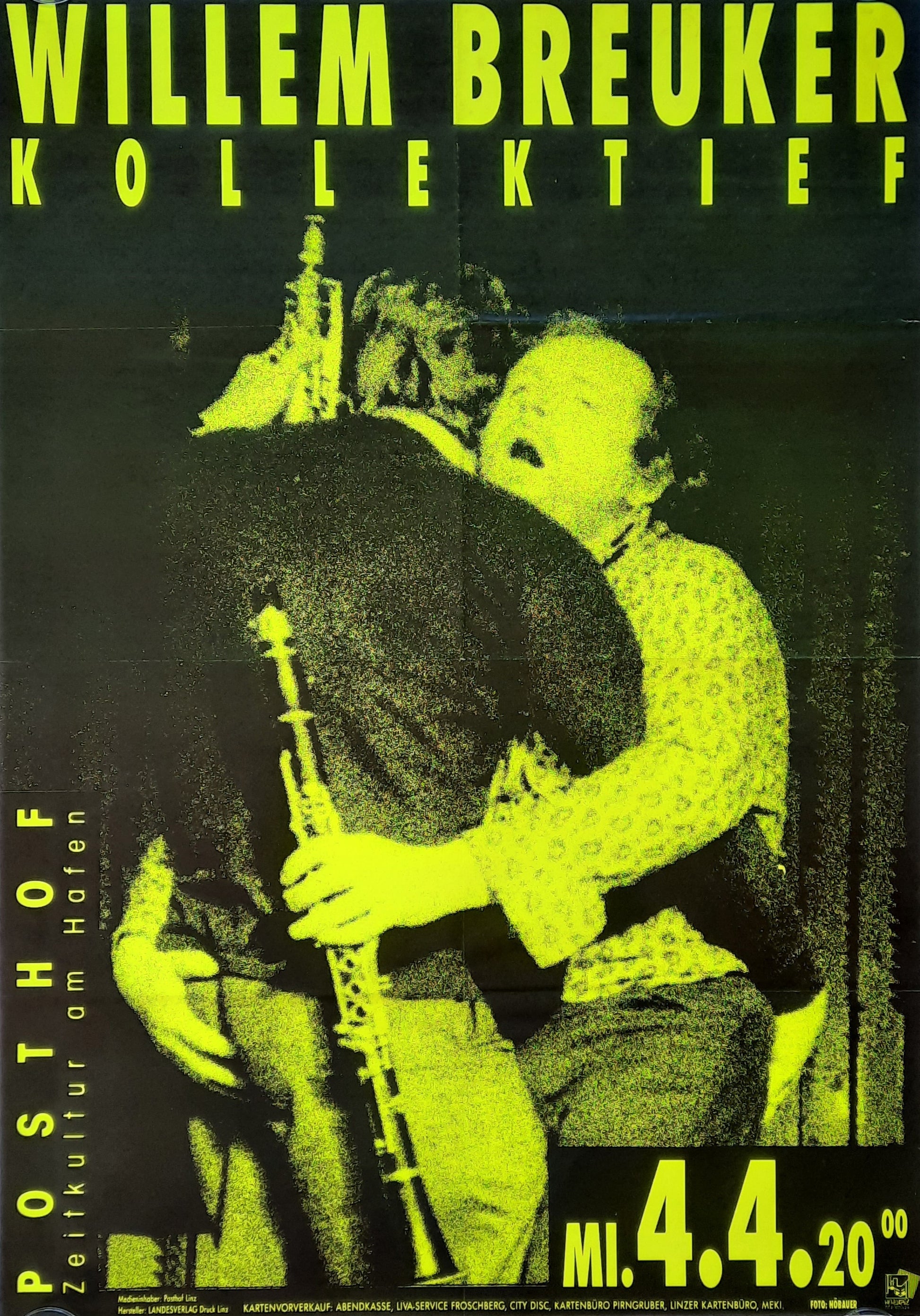 WILLEM BREUKER Original Concert Poster April 4, 1990 Linz Austria