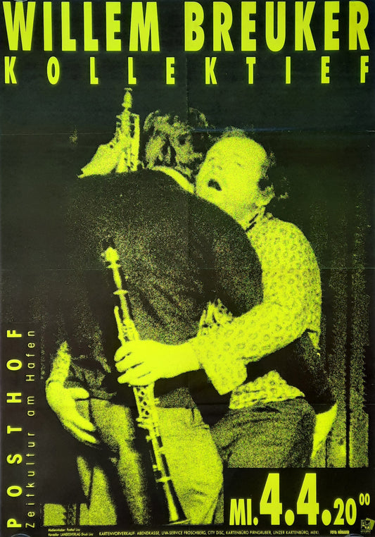 WILLEM BREUKER Original Concert Poster April 4, 1990 Linz Austria