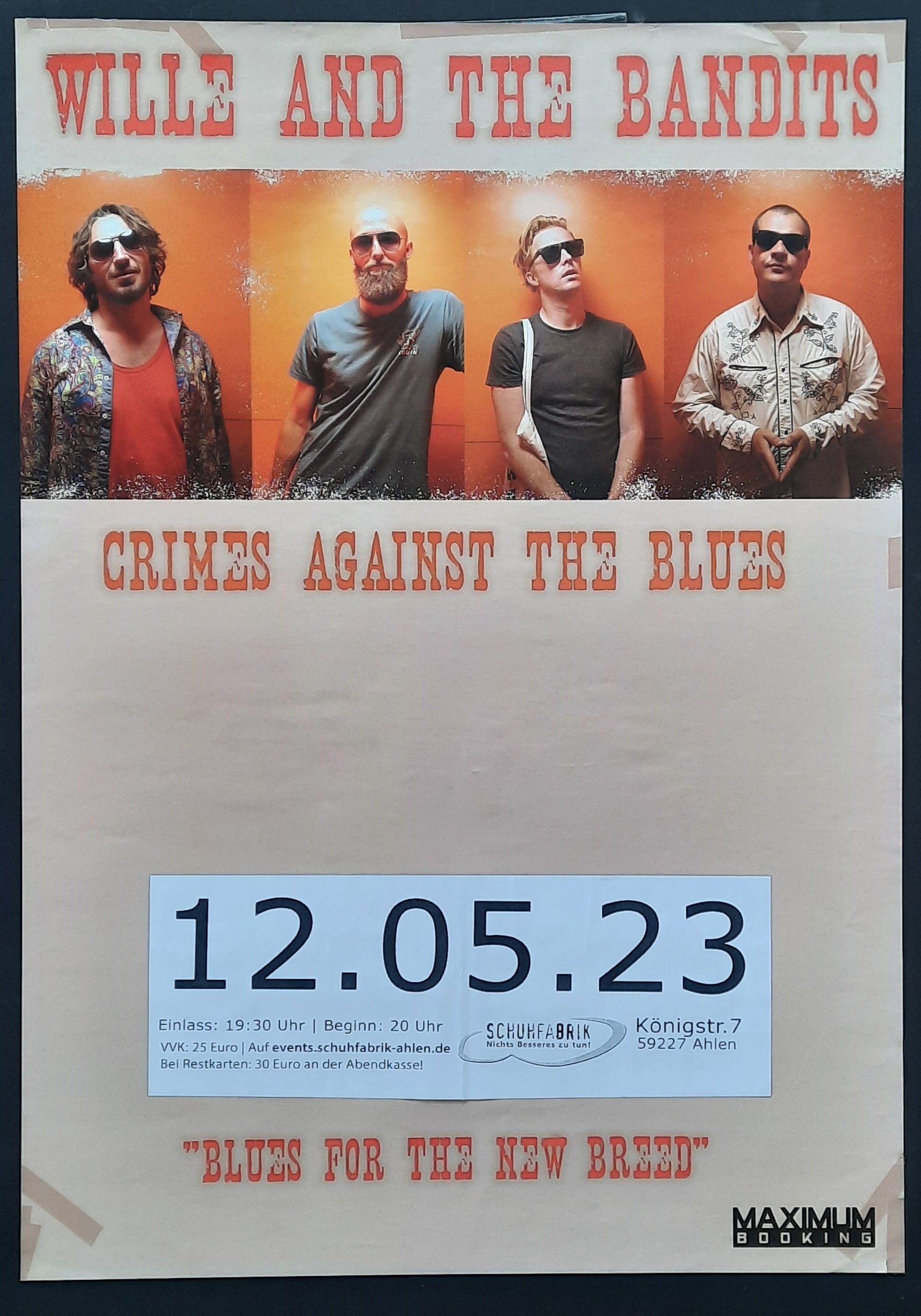 WILLE AND THE BANDITS Original Concert Poster May 12, 2023 Ahlen Germany