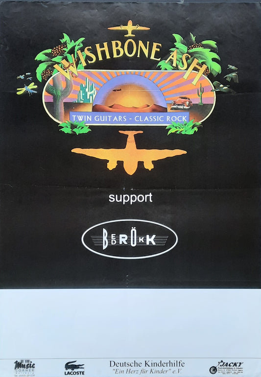 WISHBONE ASH Original Concert Poster 1970s (blank) Germany