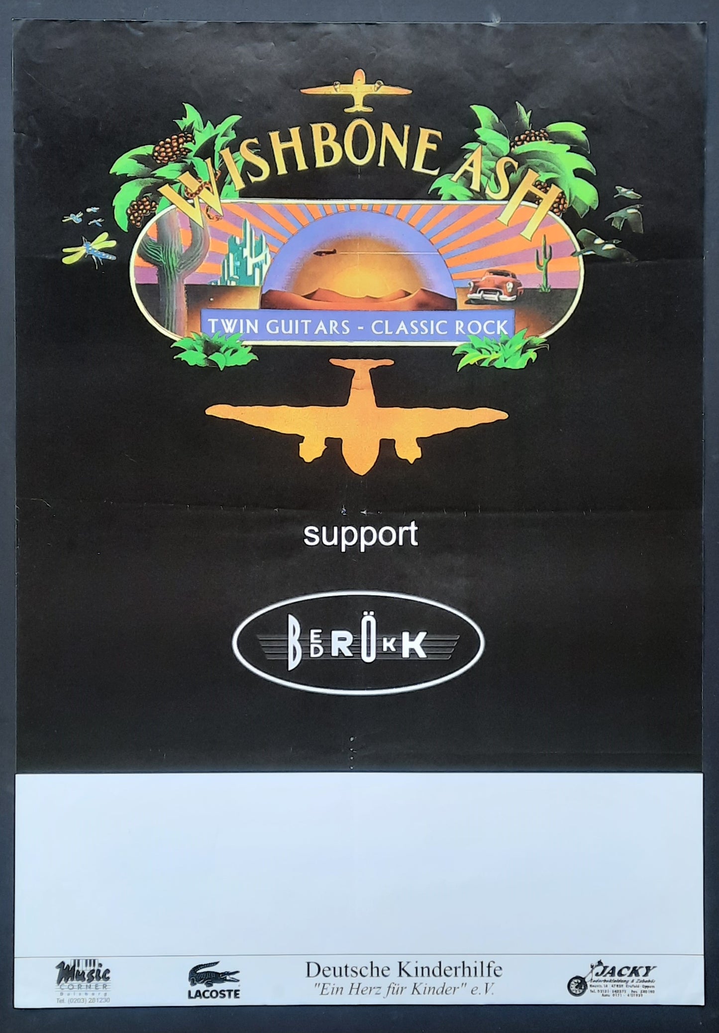 WISHBONE ASH Original Concert Poster 1970s (blank) Germany 1