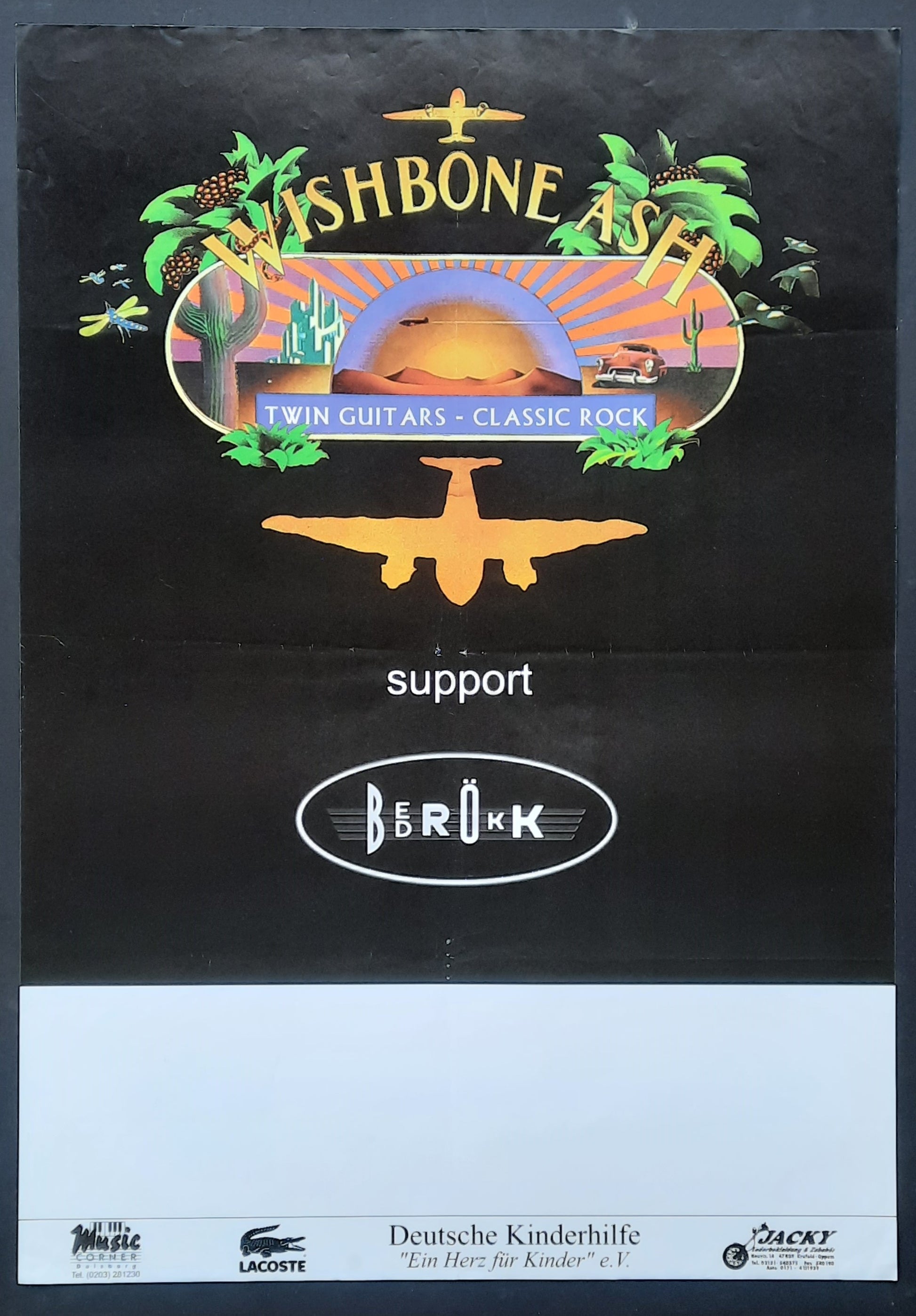 WISHBONE ASH Original Concert Poster 1970s (blank) Germany 1