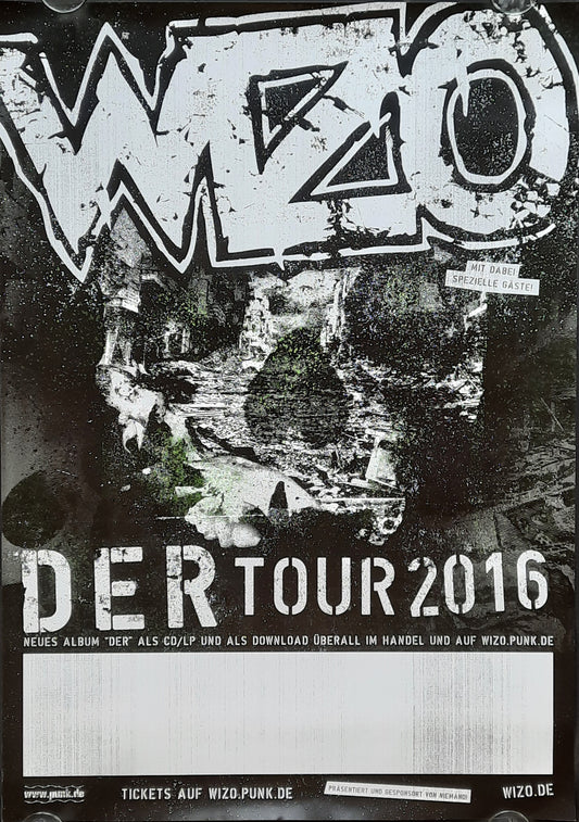 WIZO Original Concert Poster 2016 Tour DER