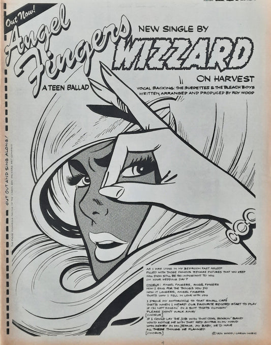 WIZZARD Original Poster/Press Ad - 1973 Single "Angel Fingers"