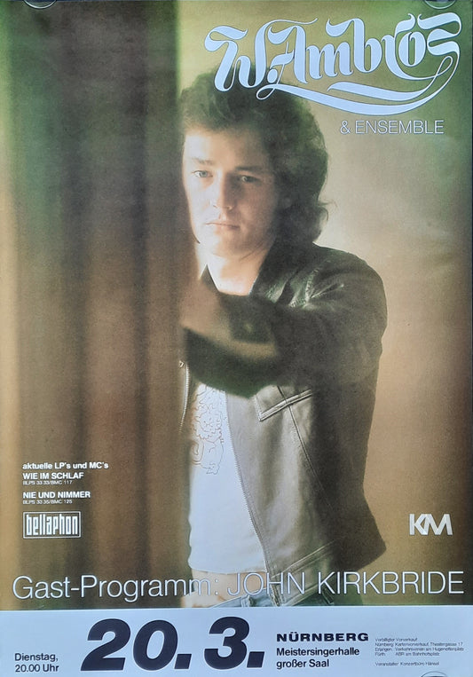 WOLFGANG AMBROS Original Concert Poster March 20, 1978 Nürnberg Germany