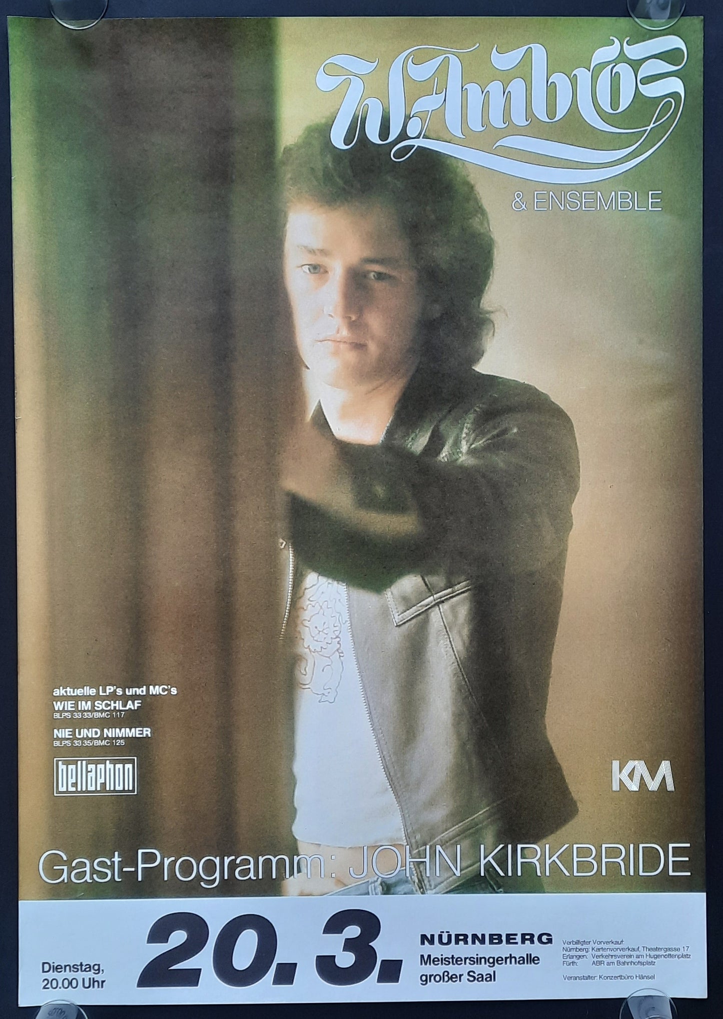 WOLFGANG AMBROS Original Concert Poster March 20, 1978 Nürnberg Germany 2