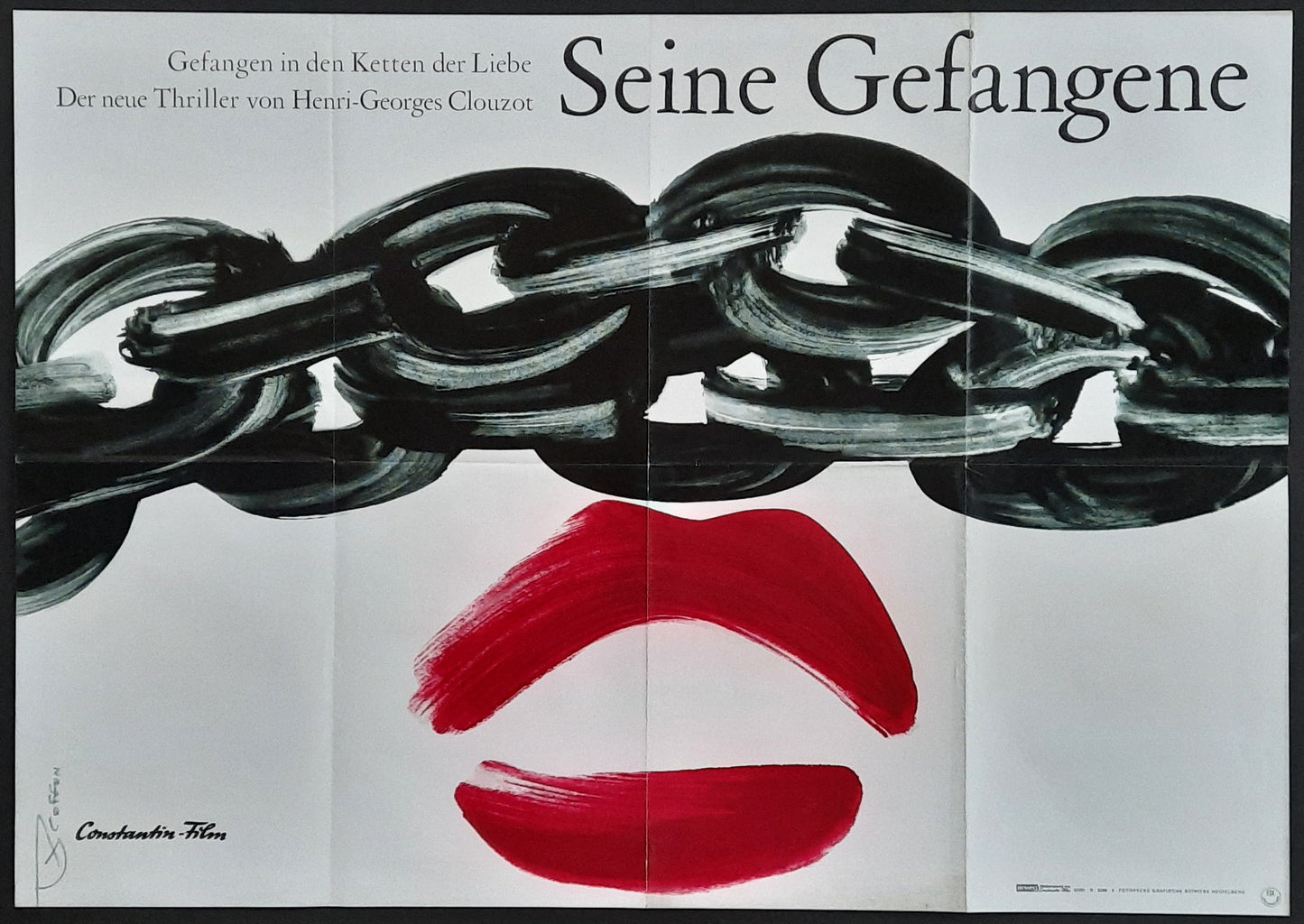 WOMAN IN CHAINS Original Movie Poster 1968  Henri-Georges Clouzot German 1-Sheet