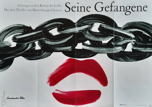 WOMAN IN CHAINS Original Movie Poster 1968  Henri-Georges Clouzot German 1-Sheet