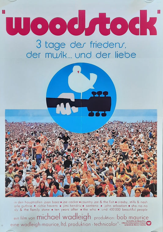 WOODSTOCK Original Movie Poster Re-1974 (1970) German 1-Sheet 1