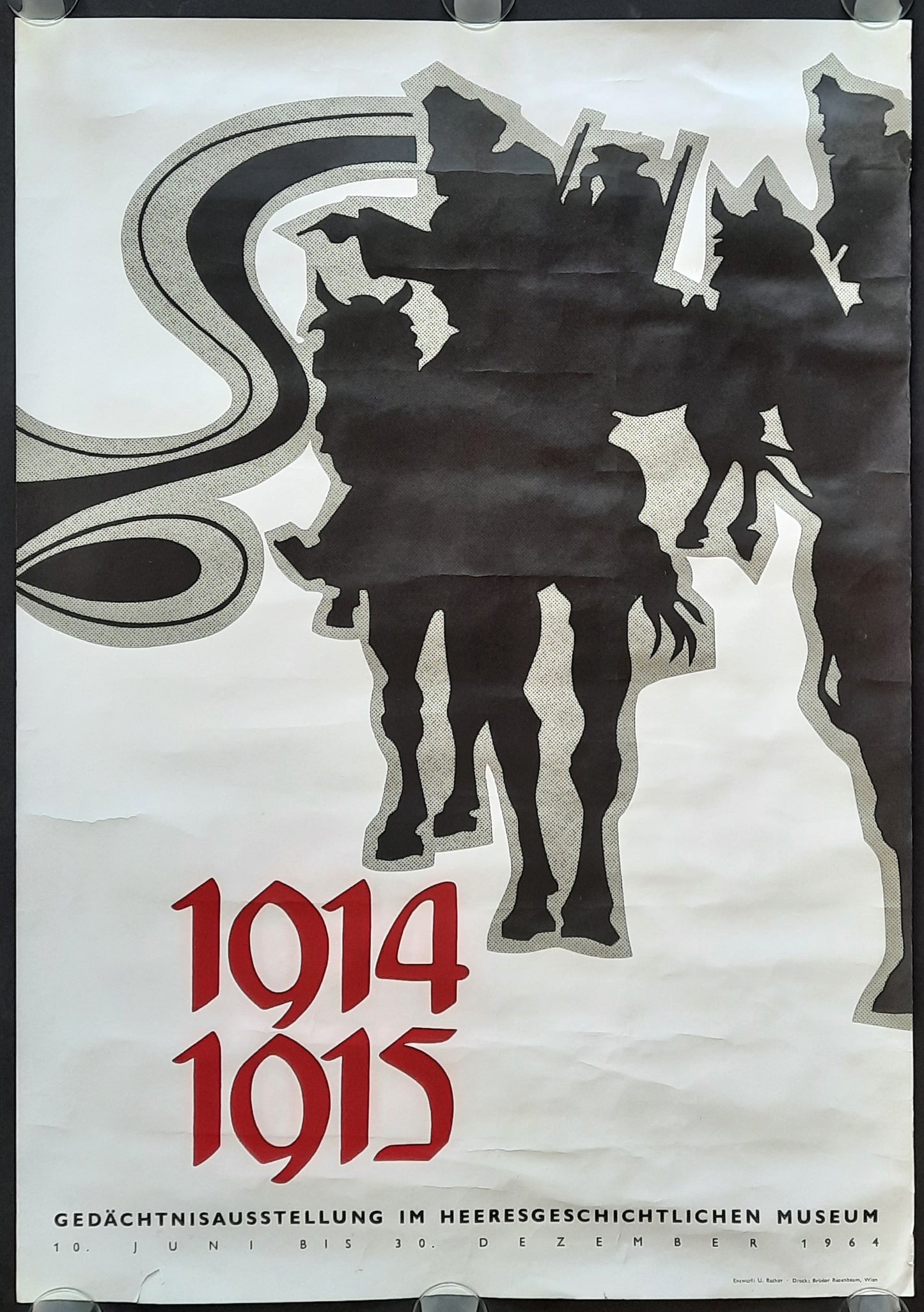 WORLD WAR I -HEERESGESCHICHTLICHES MUSEUM Original Exhibition Poster 1964 Vienna Austria