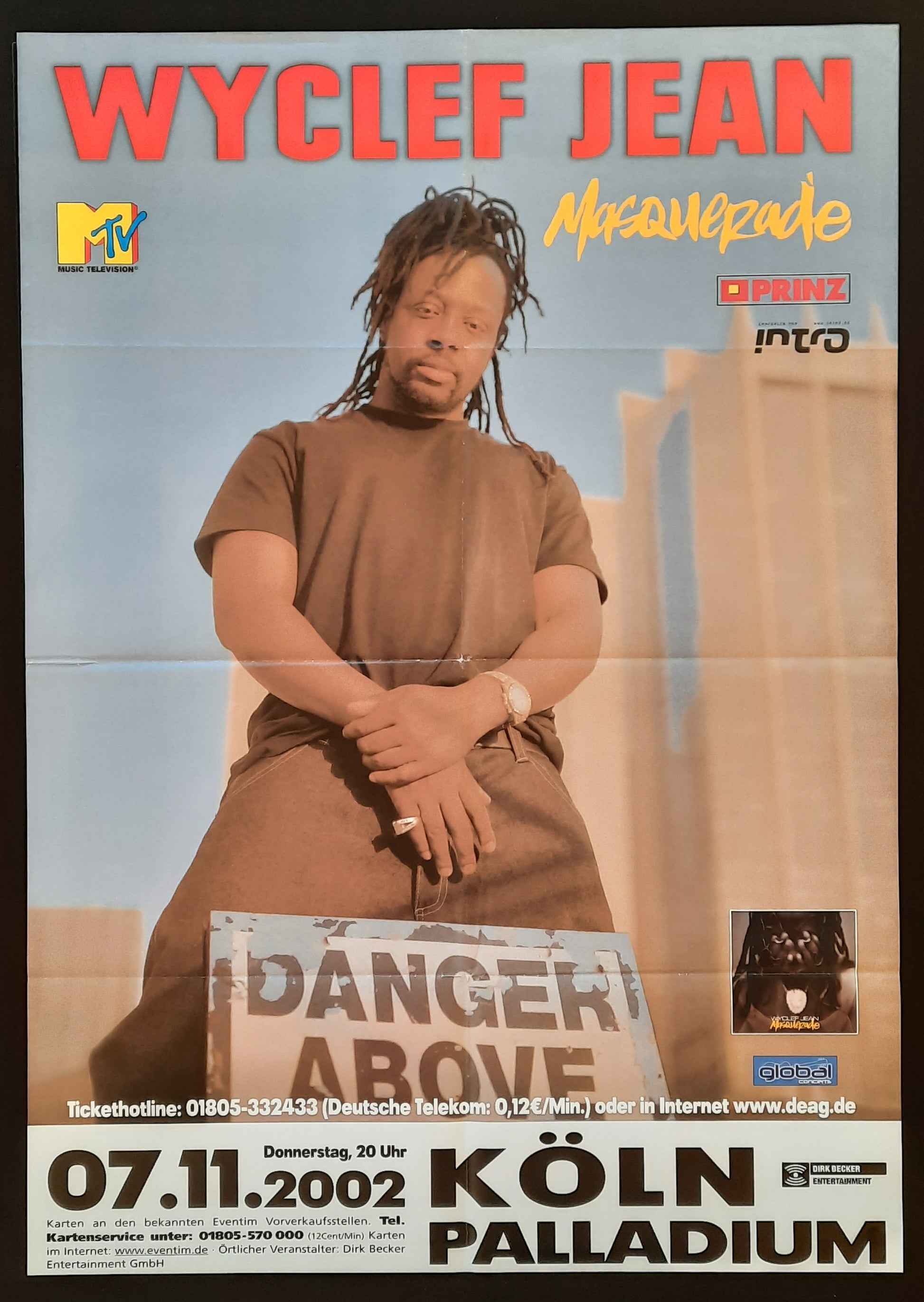 WYCLEF JEAN Original Concert Poster November 7, 2002 Köln Germany 2