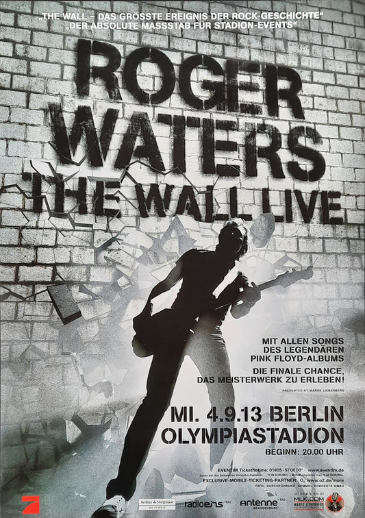 ROGER WATERS 2013 The Wall Concert Poster Sep 13th Berlin Germany 1st print