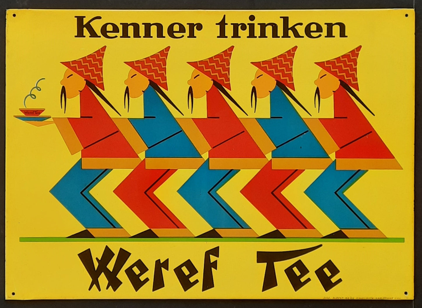 WEREF TEE 1950 German metal sign for tea 20 x 14 inch