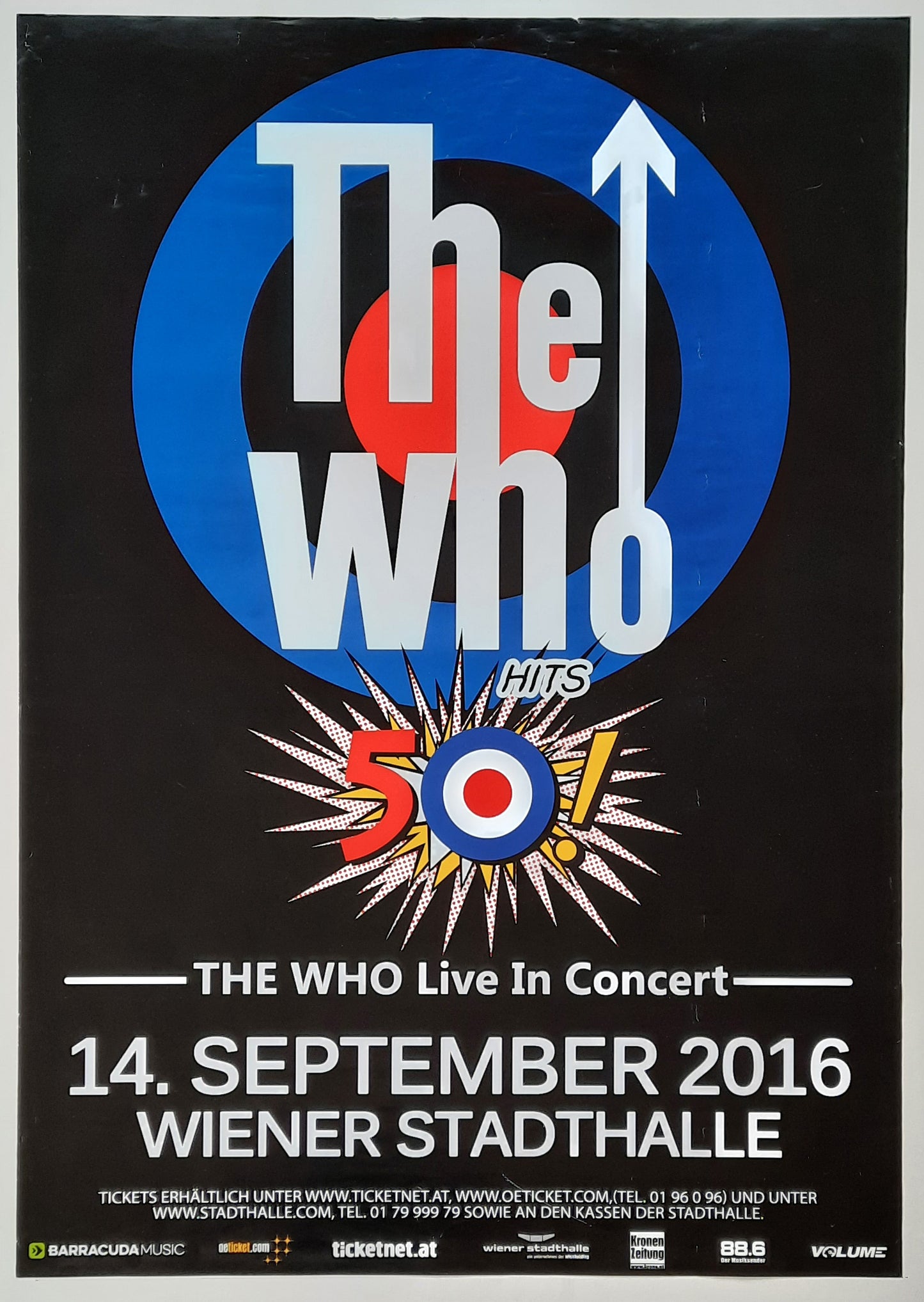 WHO 2016 Concert Poster Sep 14th Vienna Austria 1st print