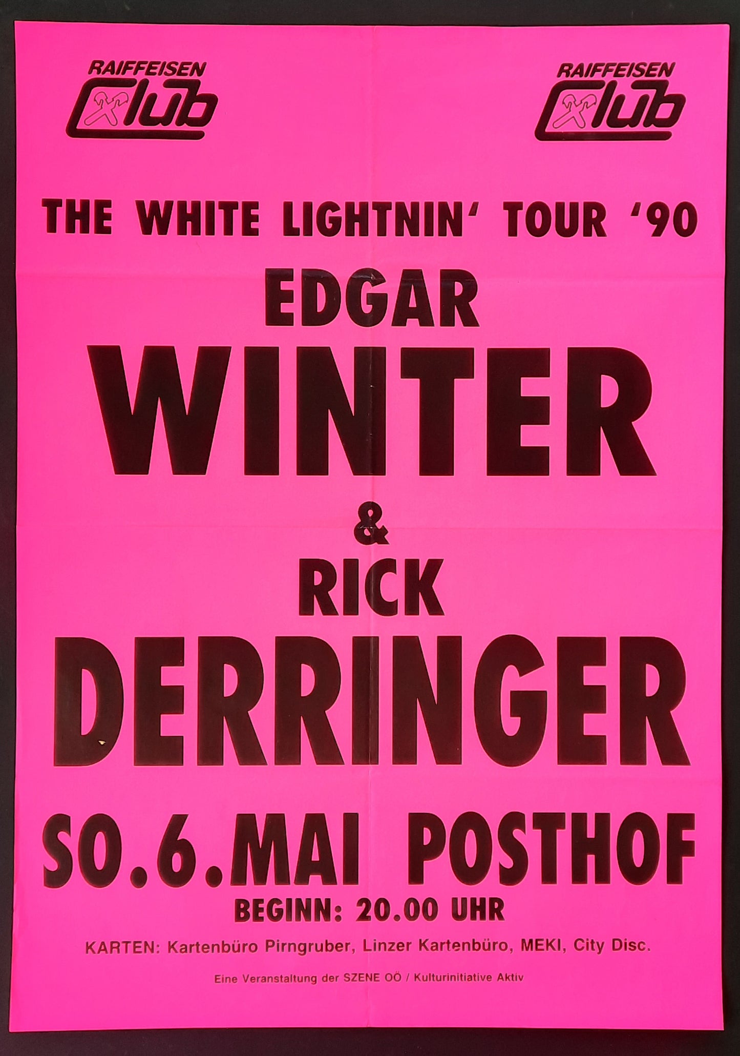 EDGAR WINTER RICK DERRINGER 1992 Concert Poster May 6th Linz Austria