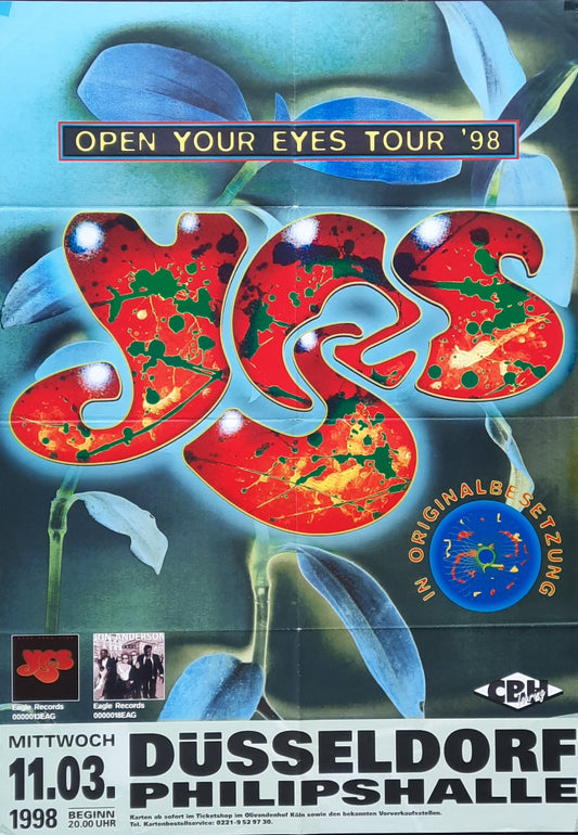 YES Original Concert Poster March 11, 1998 Düsseldorf Germany 1