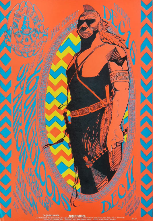 YOUNGBLOODS SPARROW Original Concert Poster Avalon Ballroom December 16-17, 1966  2nd print FD-39