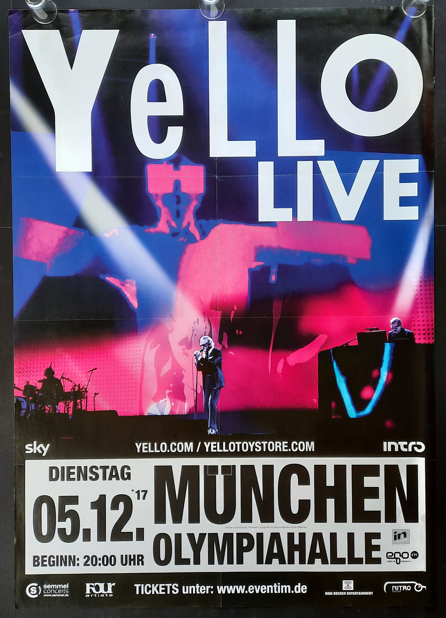 YELLO 2017 Concert Poster Munich Germany 1st print! SUBWAY POSTER!