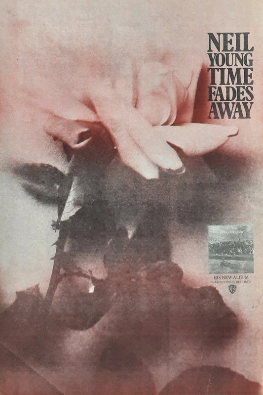 NEIL YOUNG 1973 Poster/Press Ad Album "Time Fades Away"