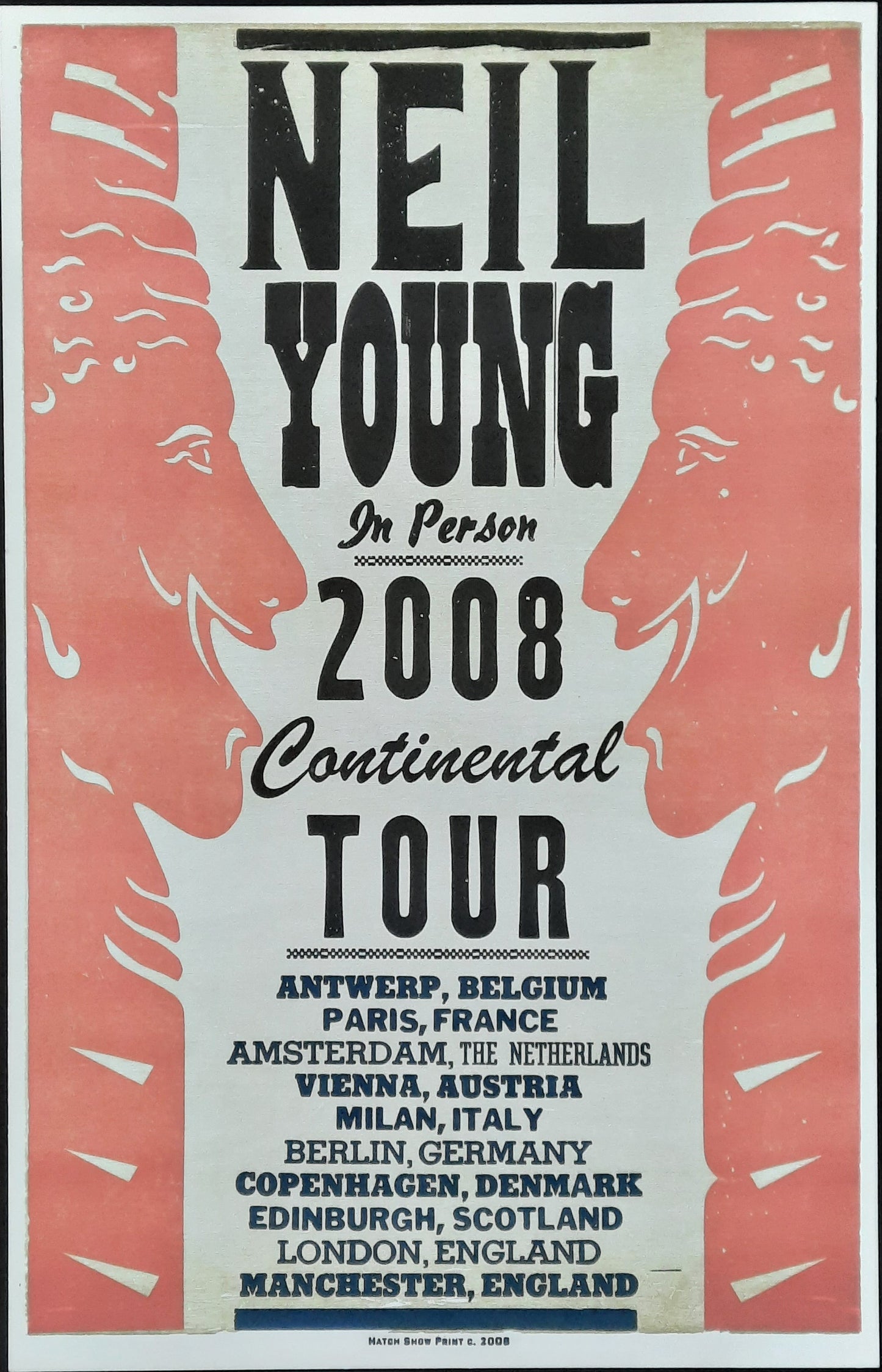 NEIL YOUNG Continental Tour Poster Europe 1st Print