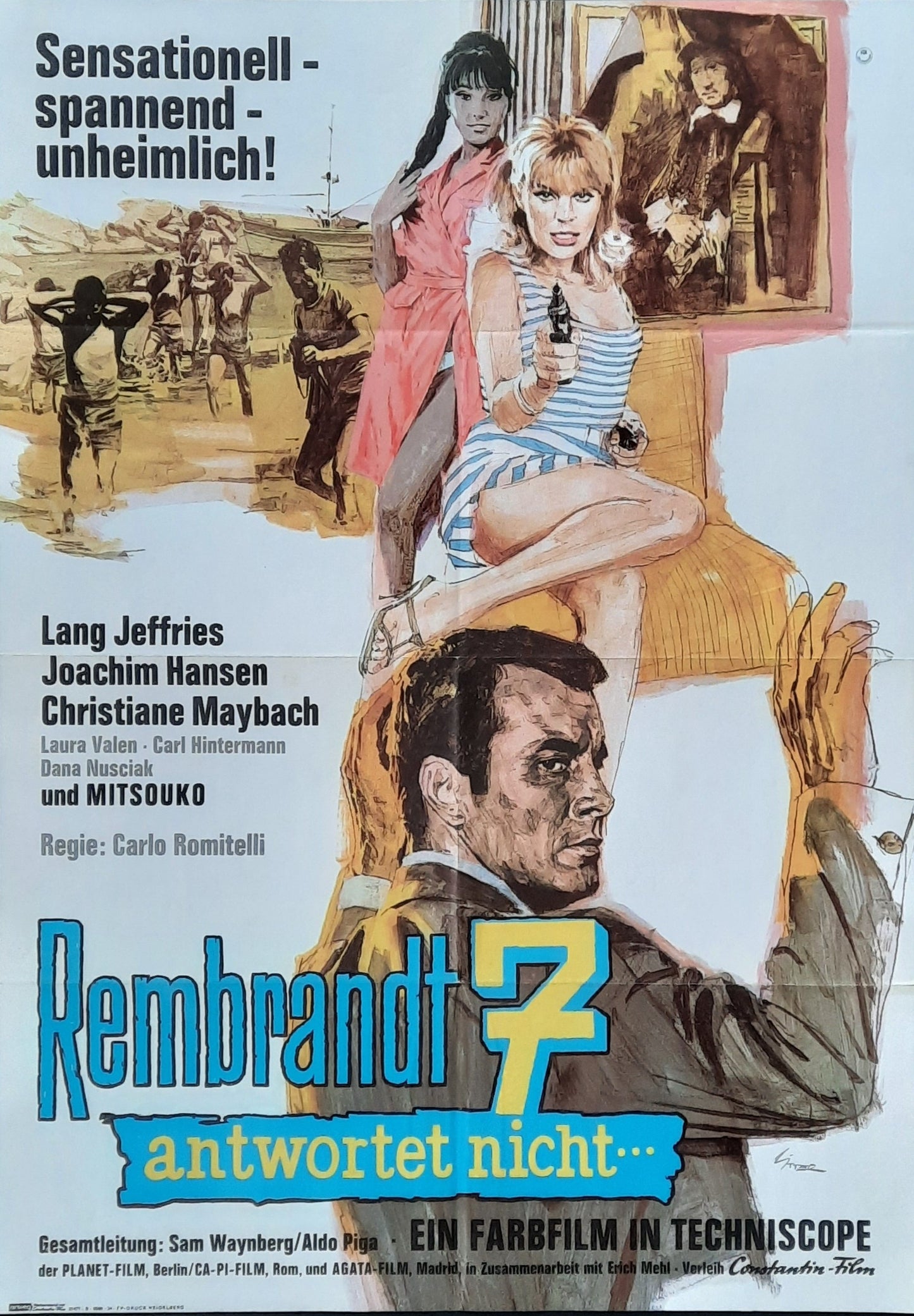 Z7 OPERATION REMBRANDT Original Movie Poster 1966 Carlo Romitelli German 1-Sheet Poster