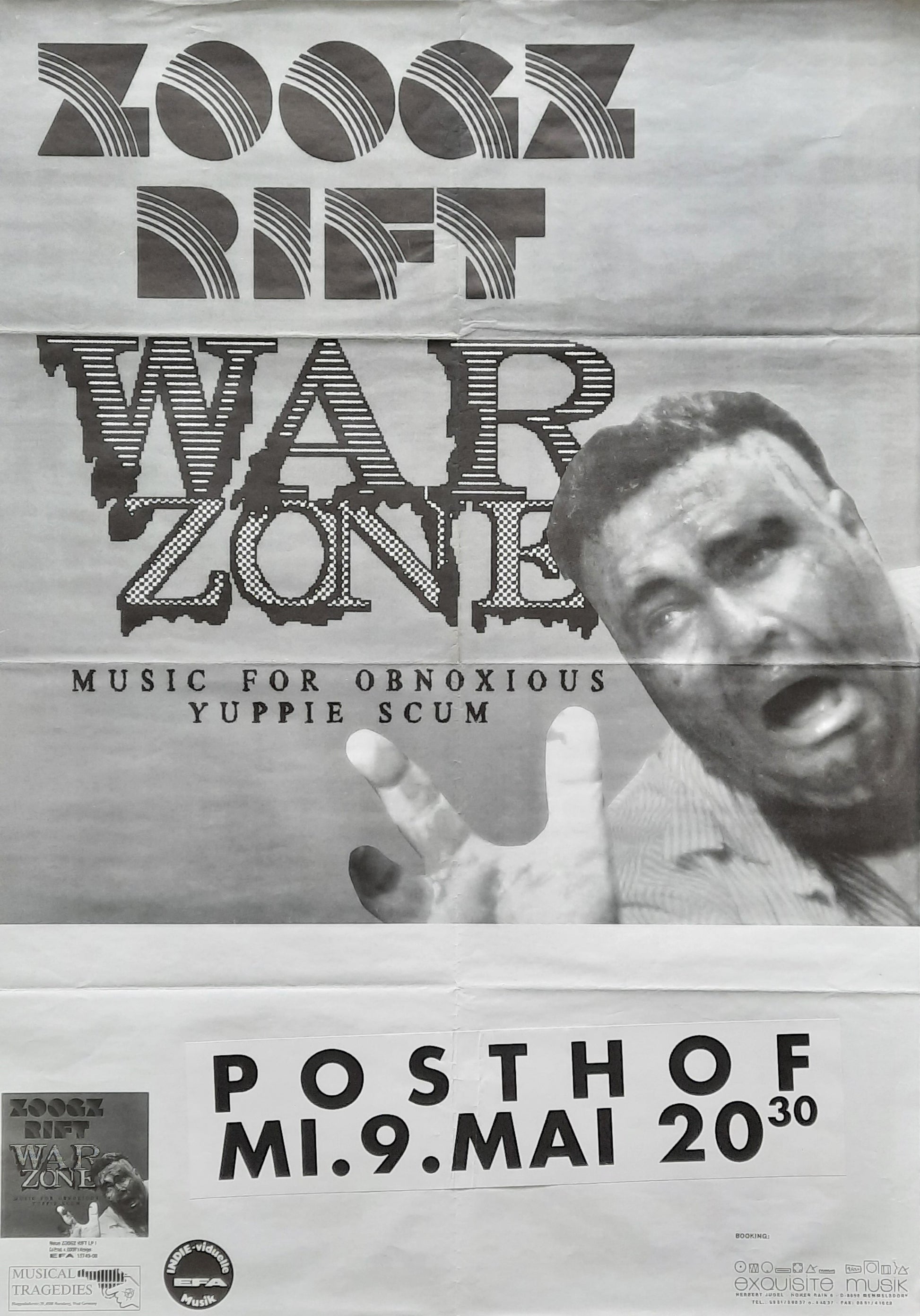 ZOOGZ RIFT Original Concert Poster May 9, 1990 Linz Austria