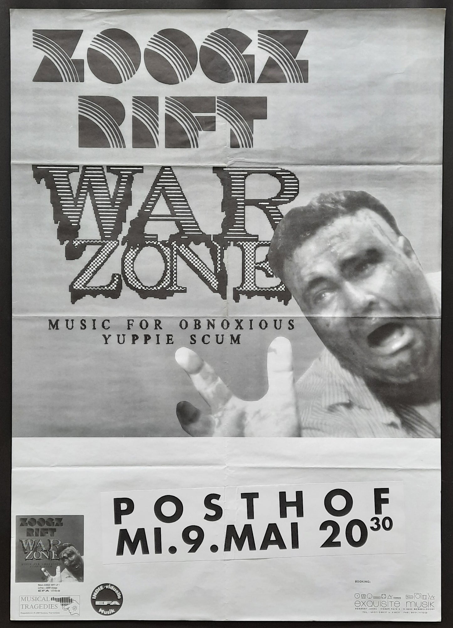 ZOOGZ RIFT Original Concert Poster May 9, 1990 Linz Austria 2