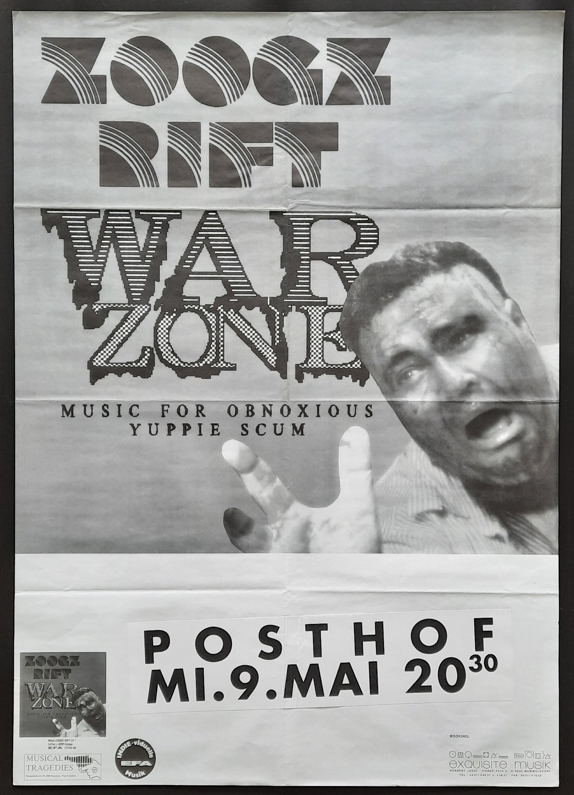 ZOOGZ RIFT Original Concert Poster May 9, 1990 Linz Austria 2