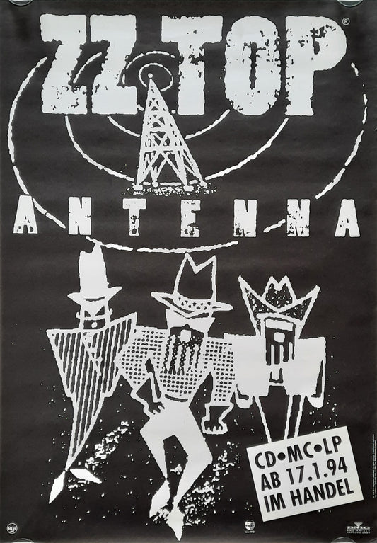 ZZ TOP Original Promotion Poster - 1994 Album "Antenna"
