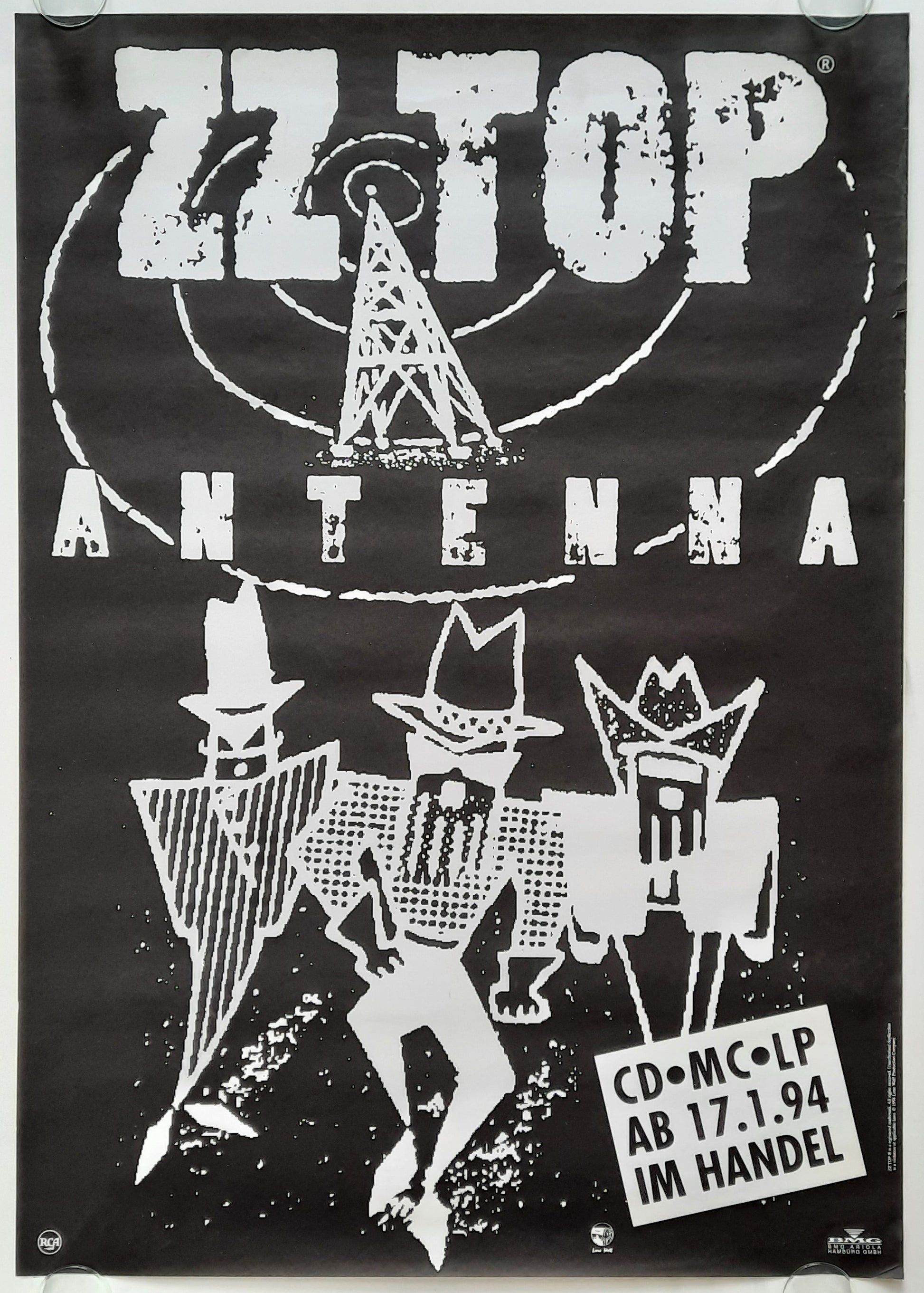 ZZ TOP Original Promotion Poster - 1994 Album "Antenna" 2