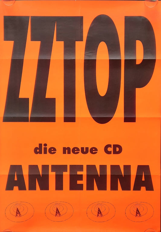 ZZ TOP Original Promotion Poster - 1994 Album "Antenna" red version