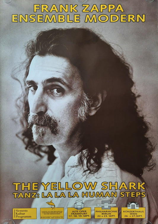 FRANK ZAPPA 1992 "The Yellow Shark" Concert Subway Poster Vienna Frankfurt Berlin 33 x 46 (!!!) inch