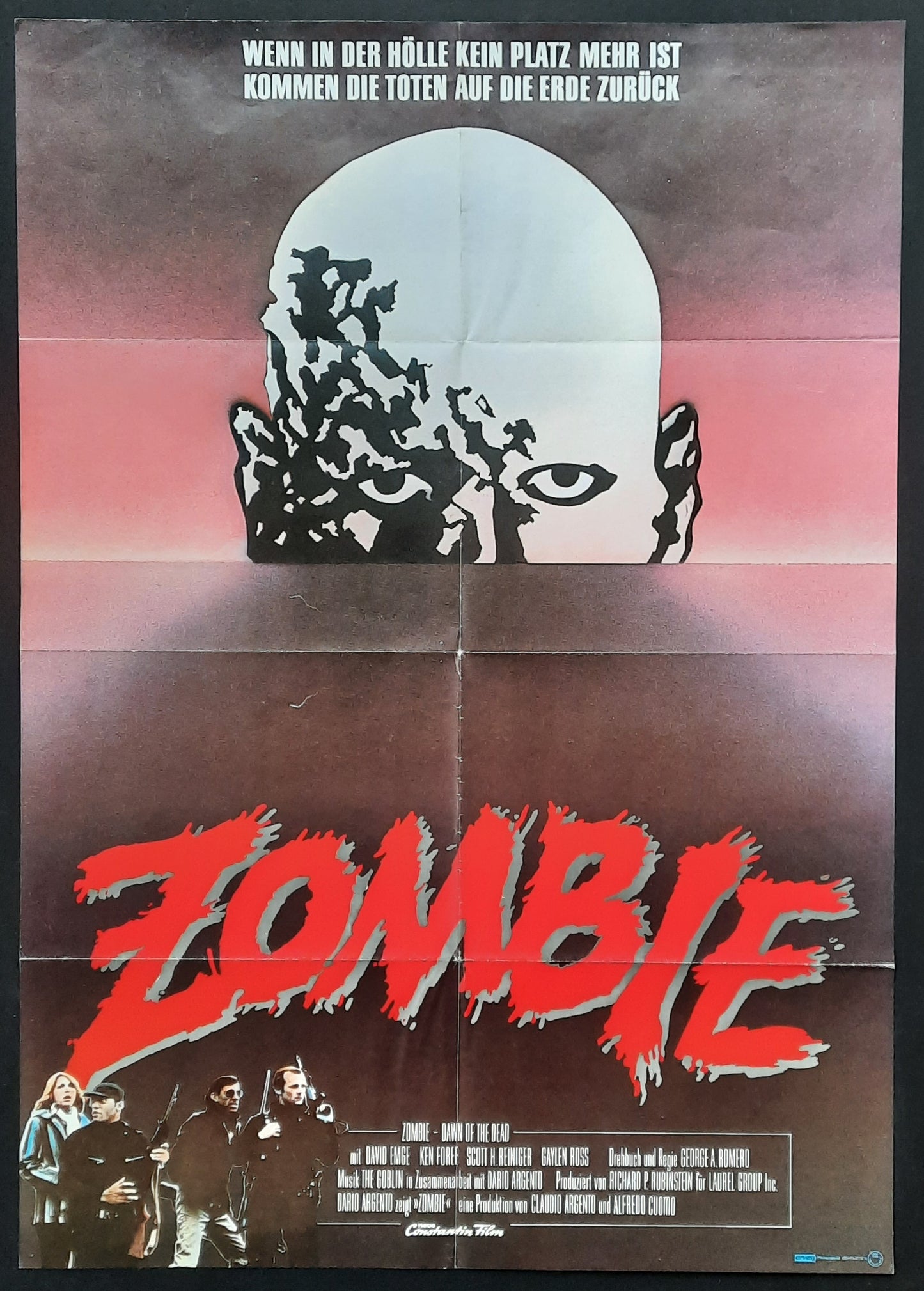 ZOMBIE - DAWN OF THE DEAD 1978 German 1-Sheet-Movie-Poster 23 x 33