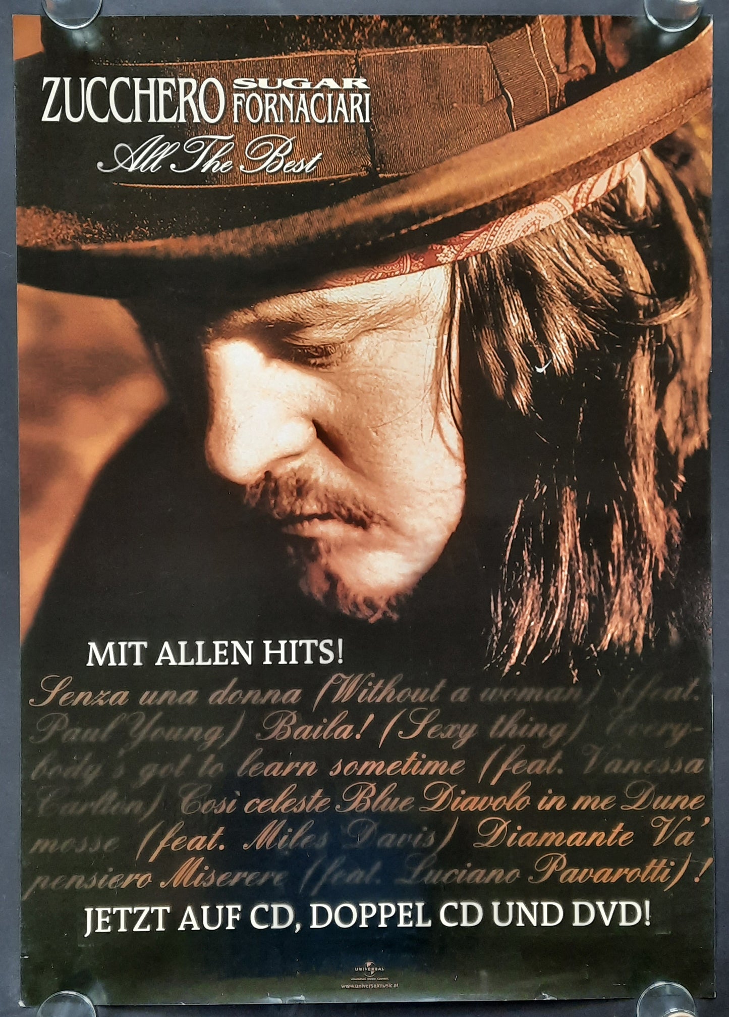 ZUCCHERO 2007 Promotion Poster Album "All The Best" 1st print