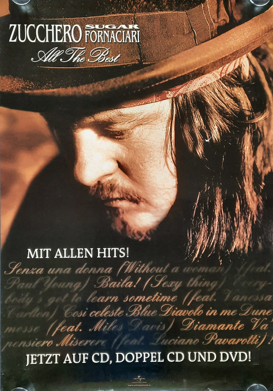 ZUCCHERO 2007 Promotion Poster Album "All The Best" 1st print